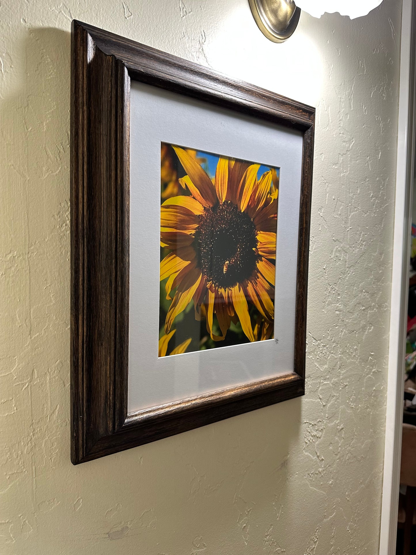 Sunflower & Bee: Framed Print