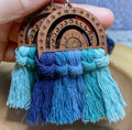 The Blues Celestial Rainbow Wood Macramé Earrings