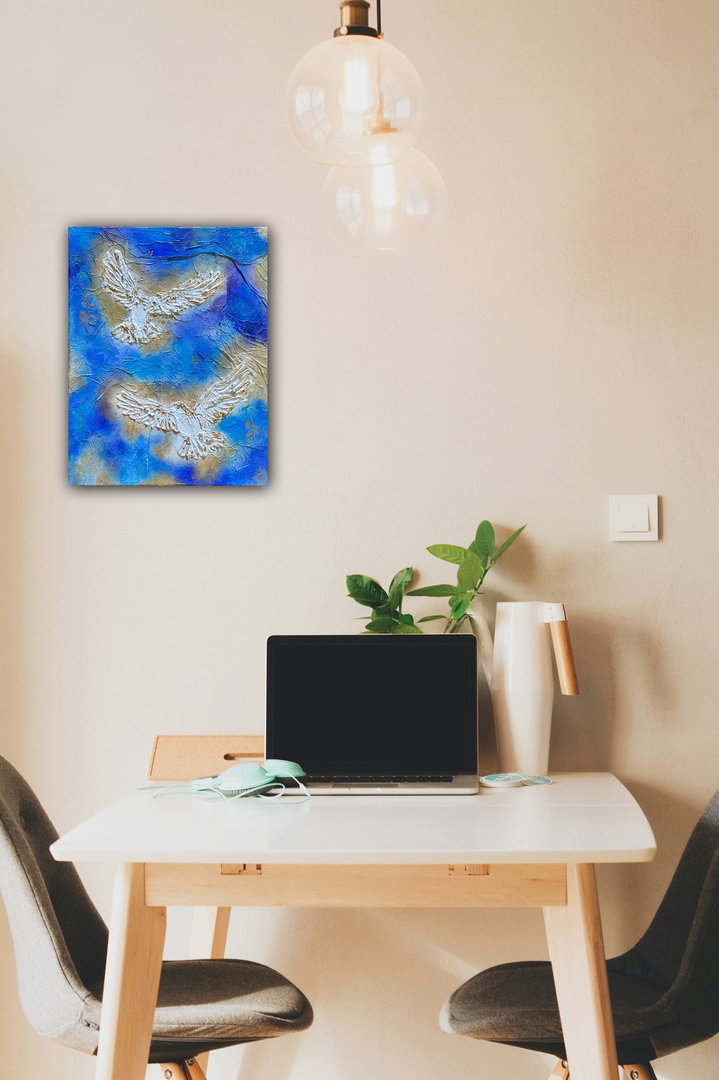 Peace On Earth: Mixed Media Doves