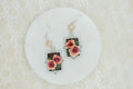 Dusty Pink Antique Rose Earrings