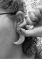 Green Color Shift Post Back Moon Earrings
