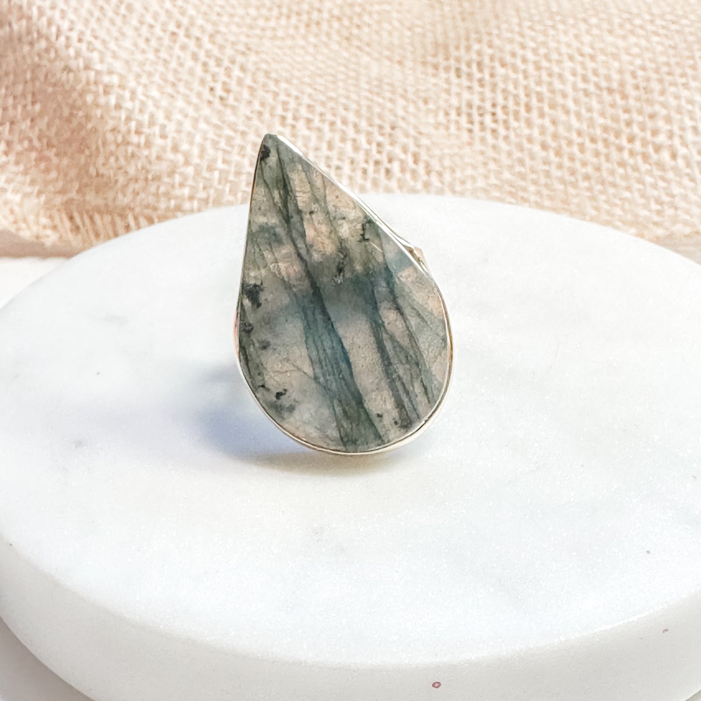 Labradorite Adjustable Fashion Ring