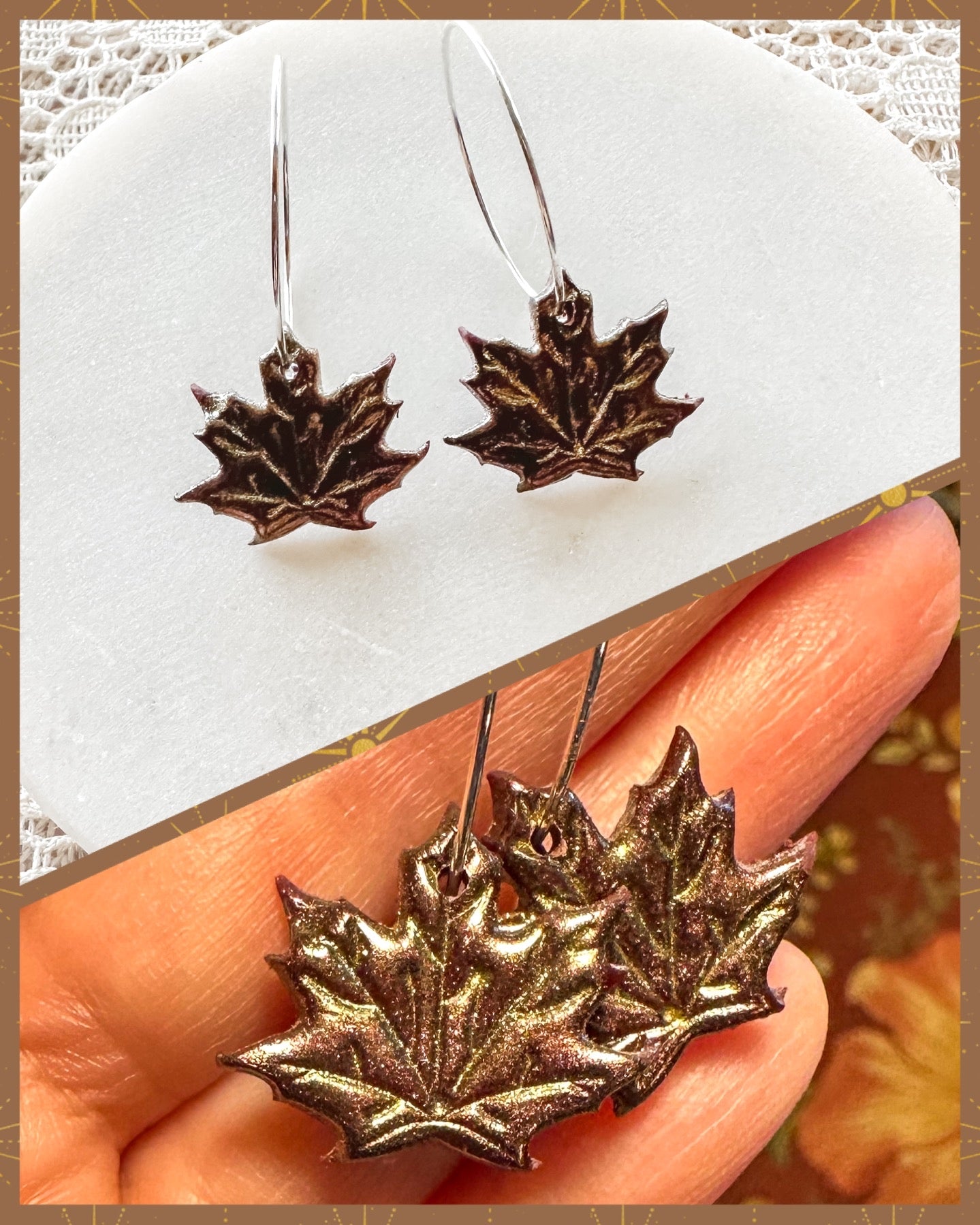 Autumn Leaves Hoops: Click Drop Down For Different Styles