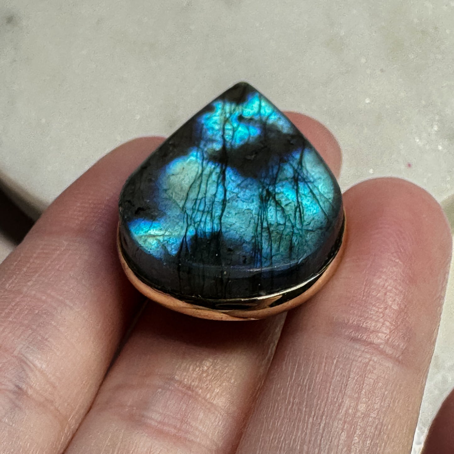 Labradorite Adjustable Fashion Ring