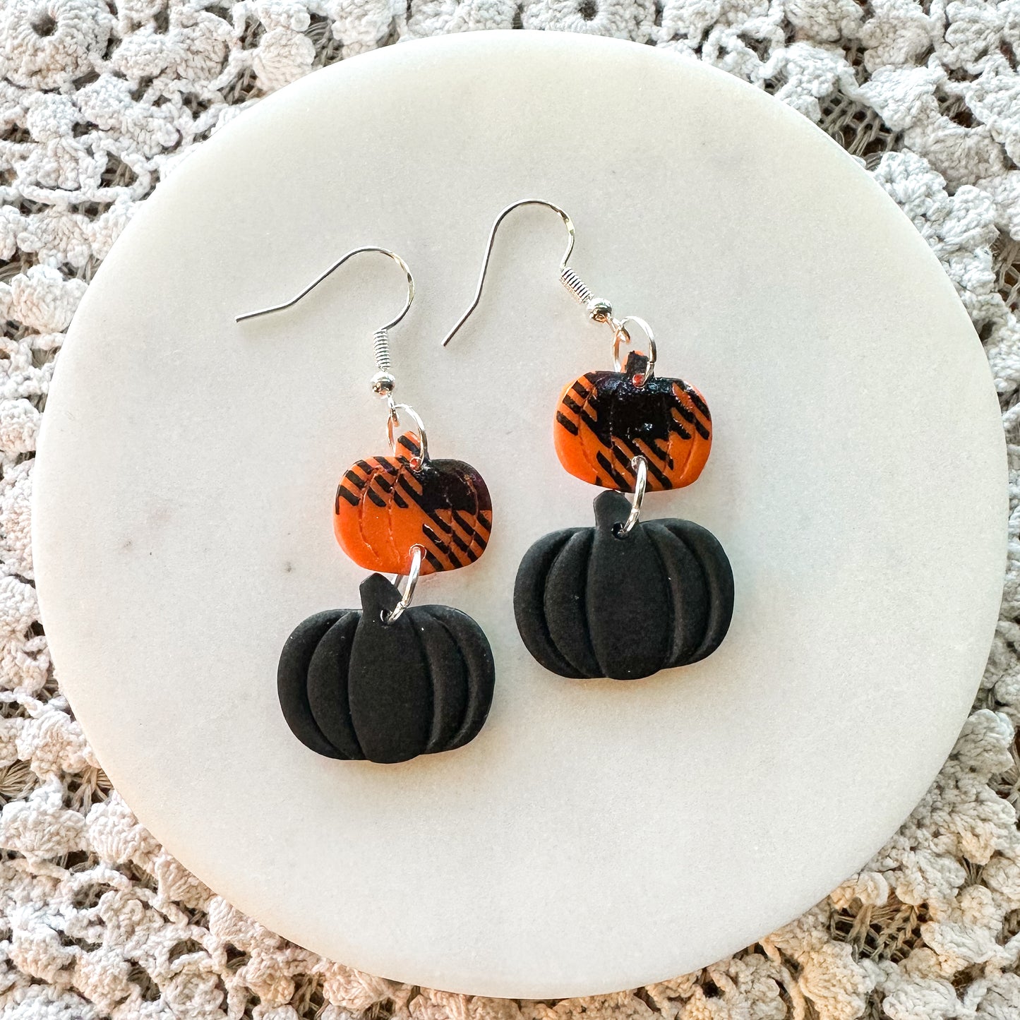 Pumpkin Dangles and Hoops: Click Drop Down For Different Styles