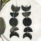 Black Glitter Clay Moon Phase Statement Earrings