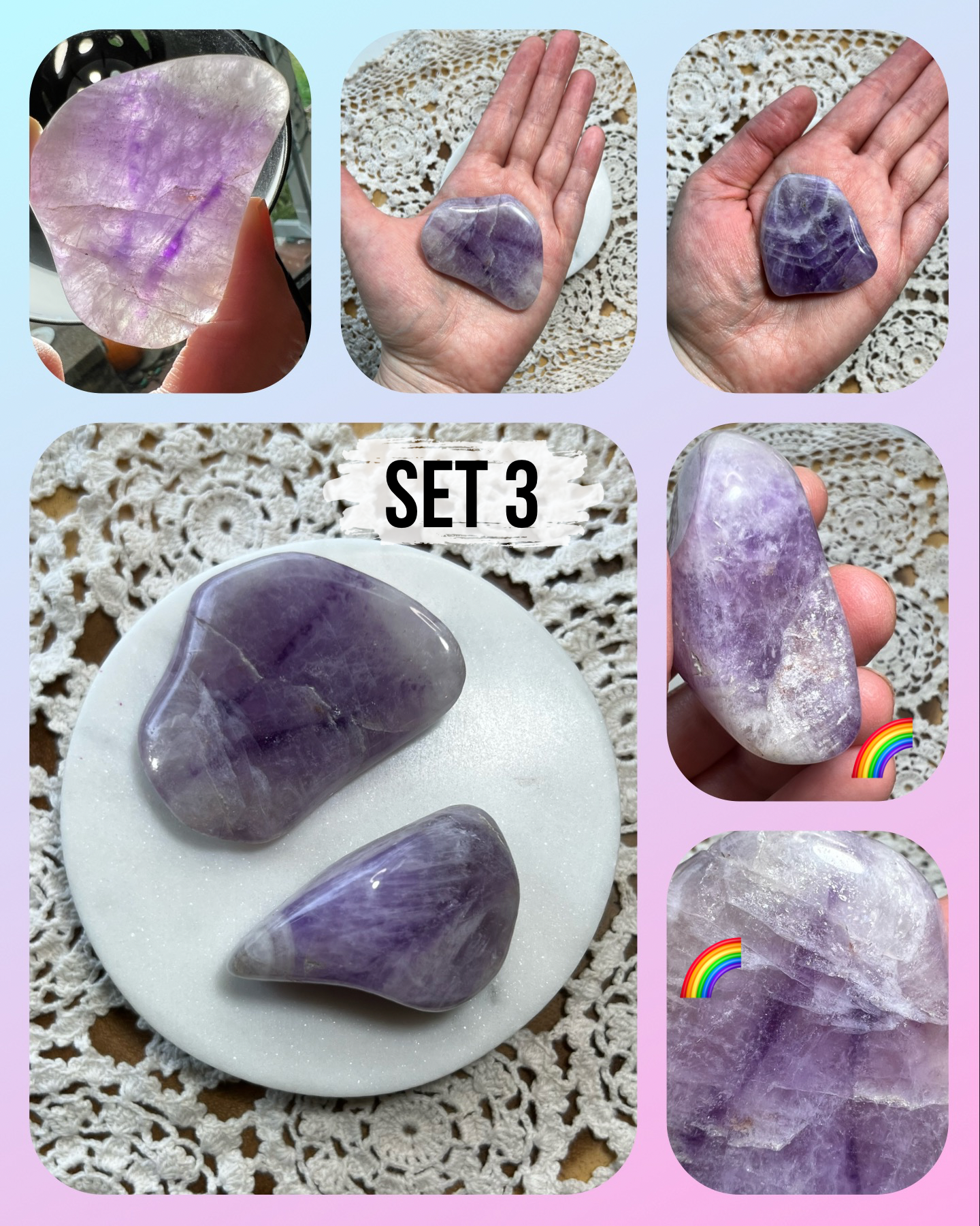 Madagascar Dream Amethyst Polished Tumbles Set