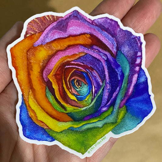 Rainbow Rose Sticker