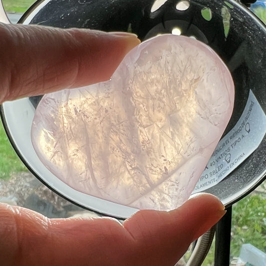 Rose Quartz Heart Carving